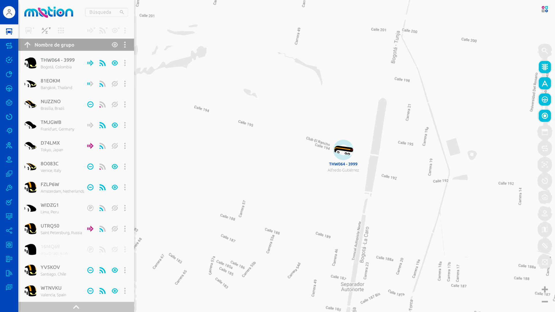 Mapa del sistema Mi Tracking